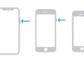 Här visas hur du kan slå av iPhone genom att trycka på knapparna.