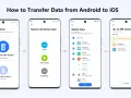 Steg för att flytta data från Samsung till iPhone. Visar hur du väljer data och överför till ny enhet.