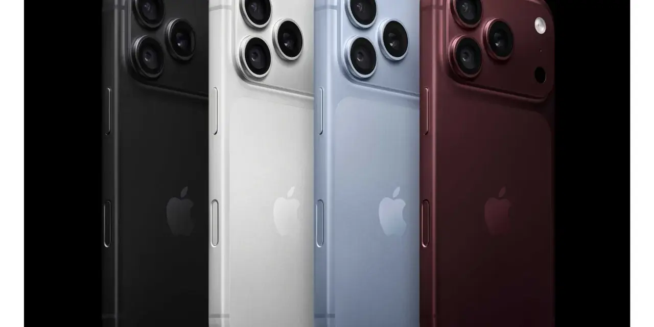 Fyra iPhones i olika färger: svart, vit, blå och vinröd. Den här iPhone 18-serien ser lovande ut.