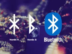 Nordic H + Nordic B = Bluetooth. Bilden visar hur tekniken bakom Bluetooth fungerar.