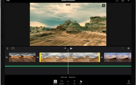 Redigera en video på din iPhone för att snabba upp klipp av ökenlandskap.