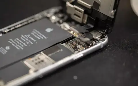 Insidan av en iPhone 6 med batteriet synligt. Kanske är det dags för ett nytt batteri för att slippa dålig batteritid.
