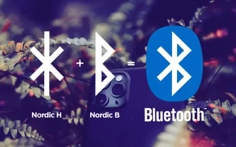 Nordic H + Nordic B = Bluetooth. Bilden visar hur tekniken bakom Bluetooth fungerar.