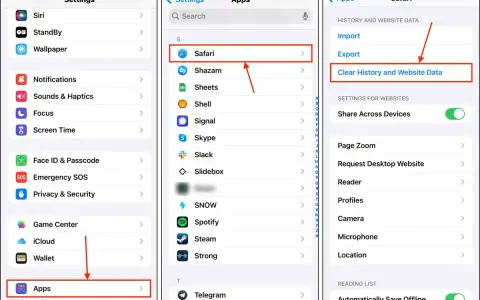 Instruktioner för att rensa safari-historik. Navigera genom inställningar för att rensa safari.