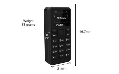 Den minsta mobilen, Zanco Tiny T1, väger bara 13 gram och är otroligt liten.