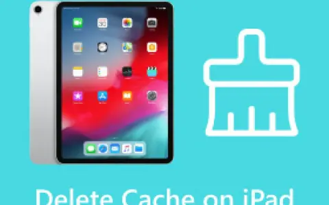 En bild på en iPad bredvid en ikon av en sopborste, som symboliserar hur man kan rensa cache på iPad för bättre prestanda.