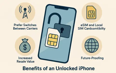 En bild som visar fördelarna med en upplåst iPhone, inklusive hur man kan låsa upp sim-kort iPhone för att byta operatör.