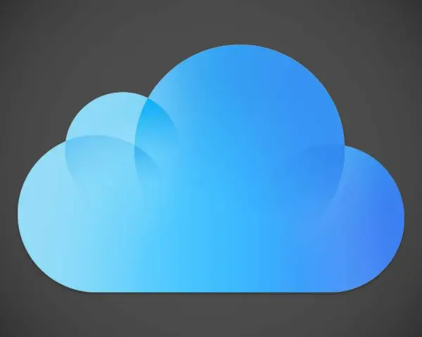 Blue gradient cloud icon on a dark gray background.