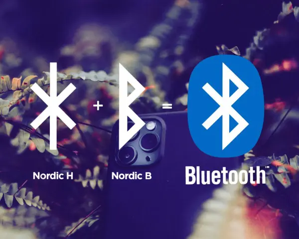 Nordic H + Nordic B = Bluetooth. Bilden visar hur tekniken bakom Bluetooth fungerar.