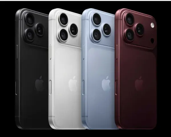 Fyra iPhones i olika färger: svart, vit, blå och vinröd. Den här iPhone 18-serien ser lovande ut.