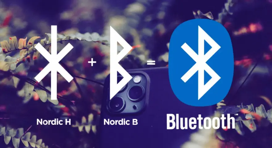 Nordic H + Nordic B = Bluetooth. Bilden visar hur tekniken bakom Bluetooth fungerar.