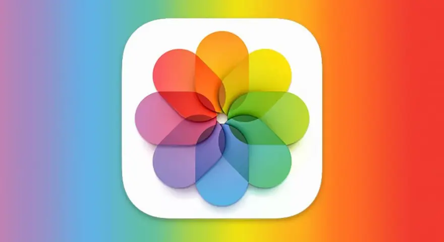 App-ikonen Foton med regnbågsfärger. Perfekt för att importera bilder till iPhone och organisera ditt digitala liv.