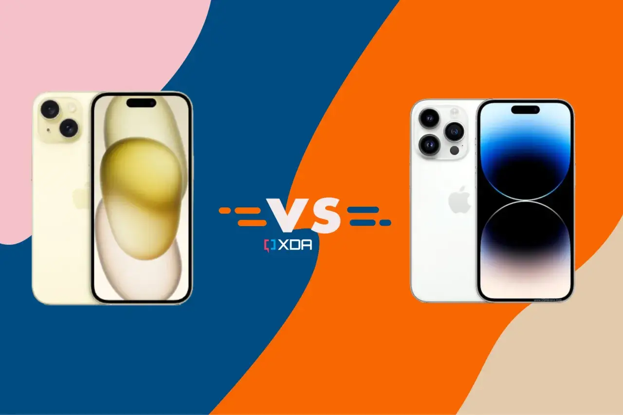 Tv&aring; iPhones, en gul och en vit, st&auml;lls mot varandra. Den vita har en A16-chip, vilket ger den en f&ouml;rdel.